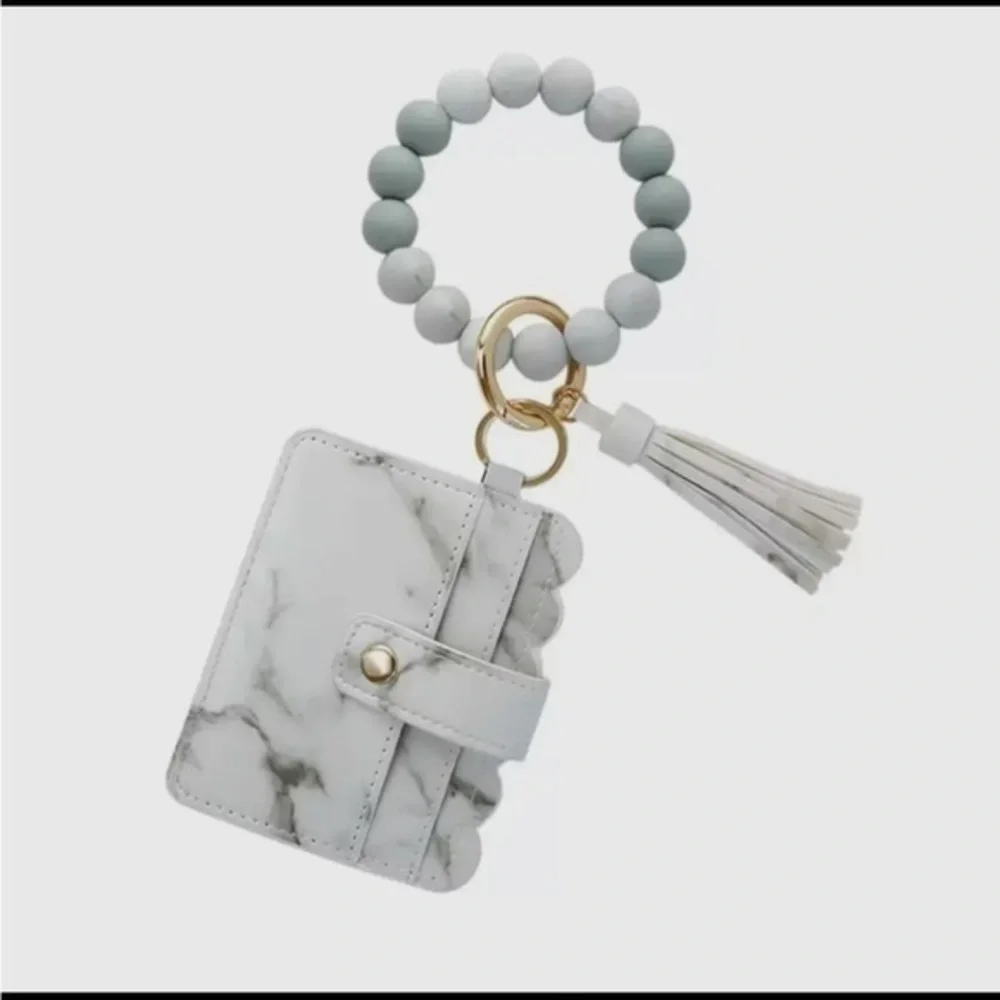 White marble design wristlet clutch